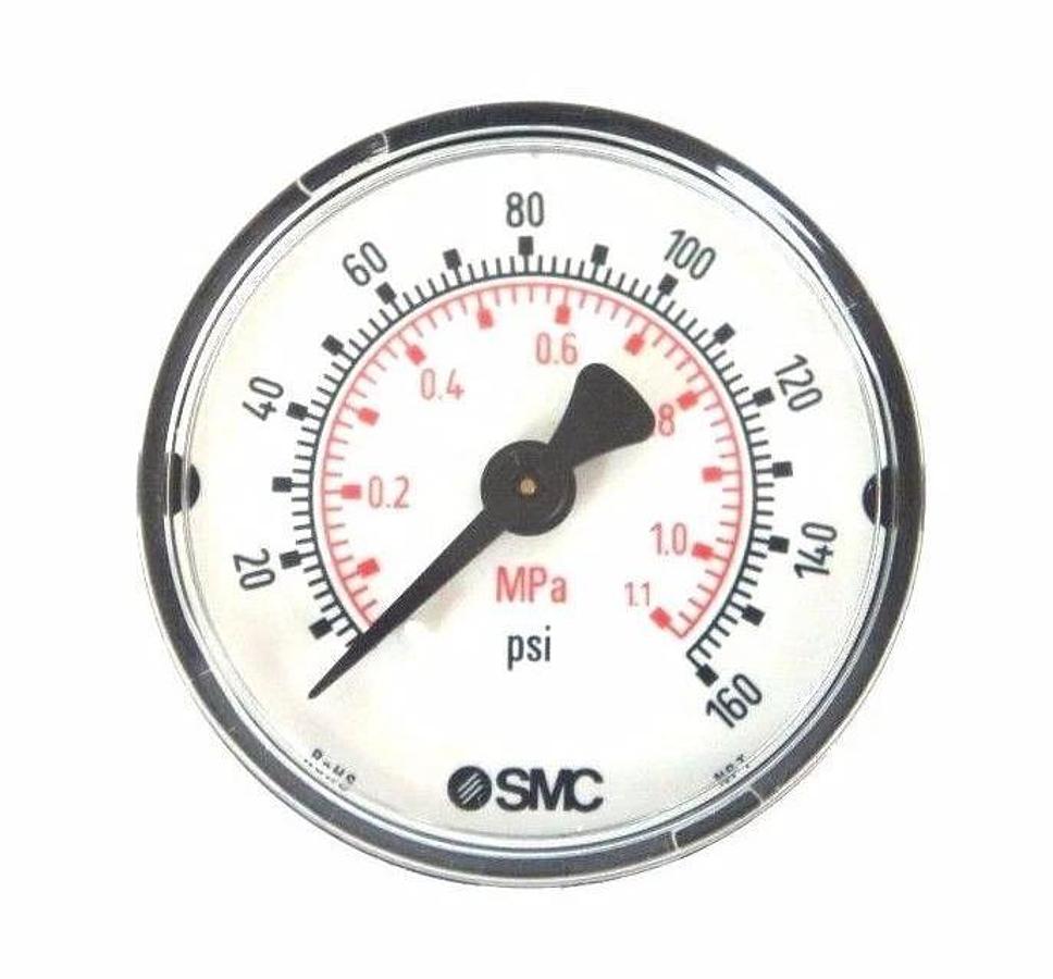 Used LOT OF 2 NIB SMC 111.12 2'' GAUGE 160PSI/BAR 1/4'' NPT CBM M5 4274866 ROHS