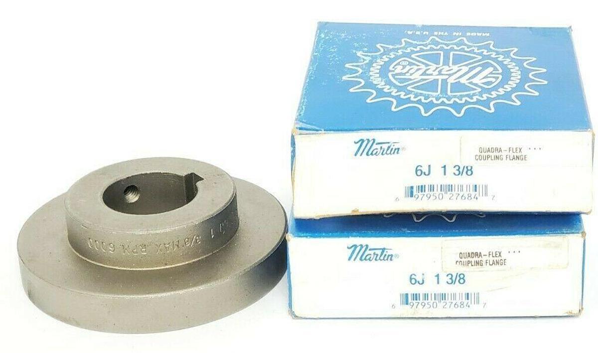 Used LOT OF 2 NIB MARTIN 6J 1 3/8 QUADRA-FLEX COUPLING FLANGES