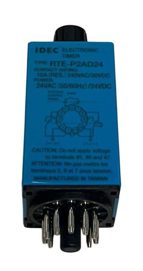 Used IDEC RTE-P2AD24 / RTEP2AD24 ELECTRONIC TIMER / TIME DELAY RELAY 24VAC/DC NSMP
