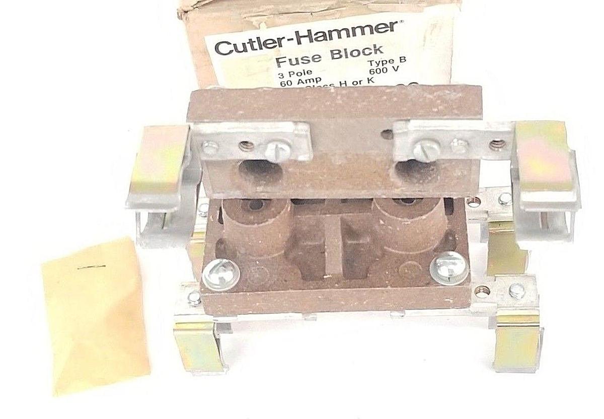 Used NIB EATON CUTLER-HAMMER C350BBC62 FUSE BLOCK 3-POLE TYPE: B, SER. A2