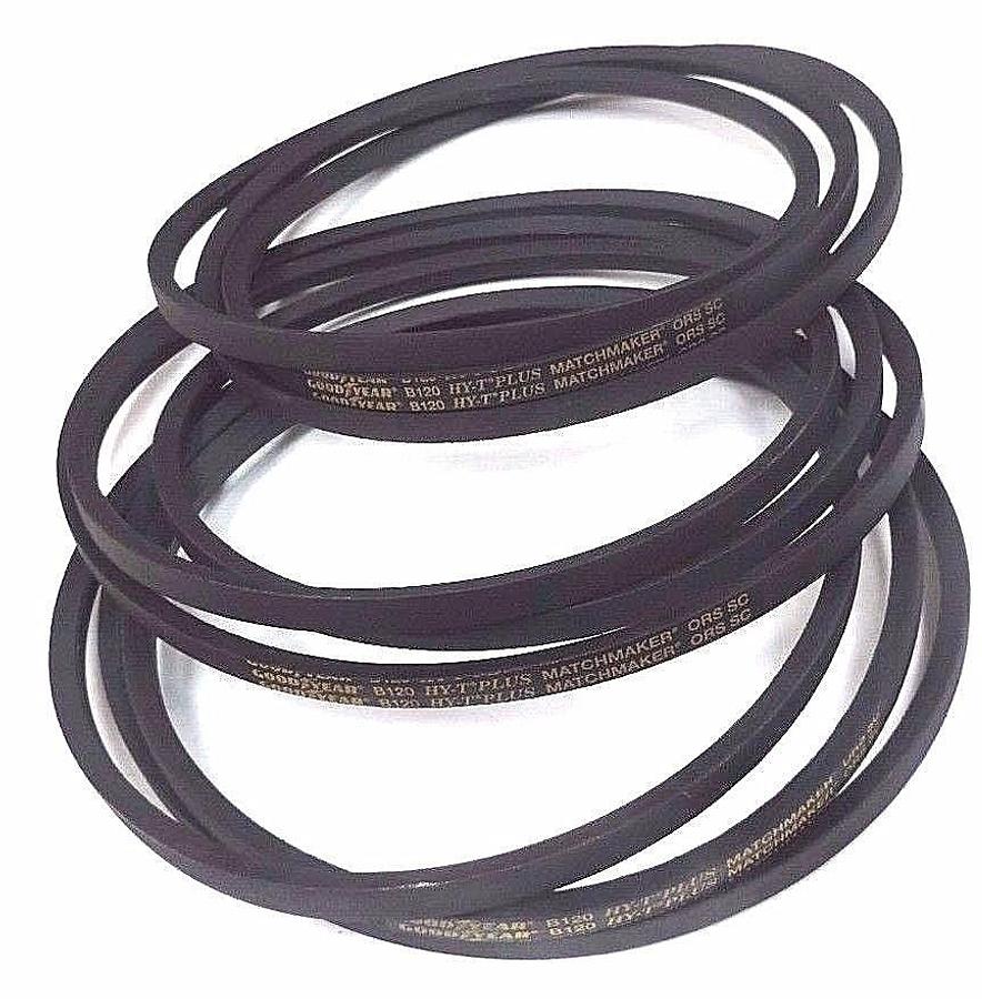 LOT OF 3 NEW GOODYEAR B120 HY-T PLUS MATCHMAKER BELTS 5/8'' WIDTH, 120'' LENGTH