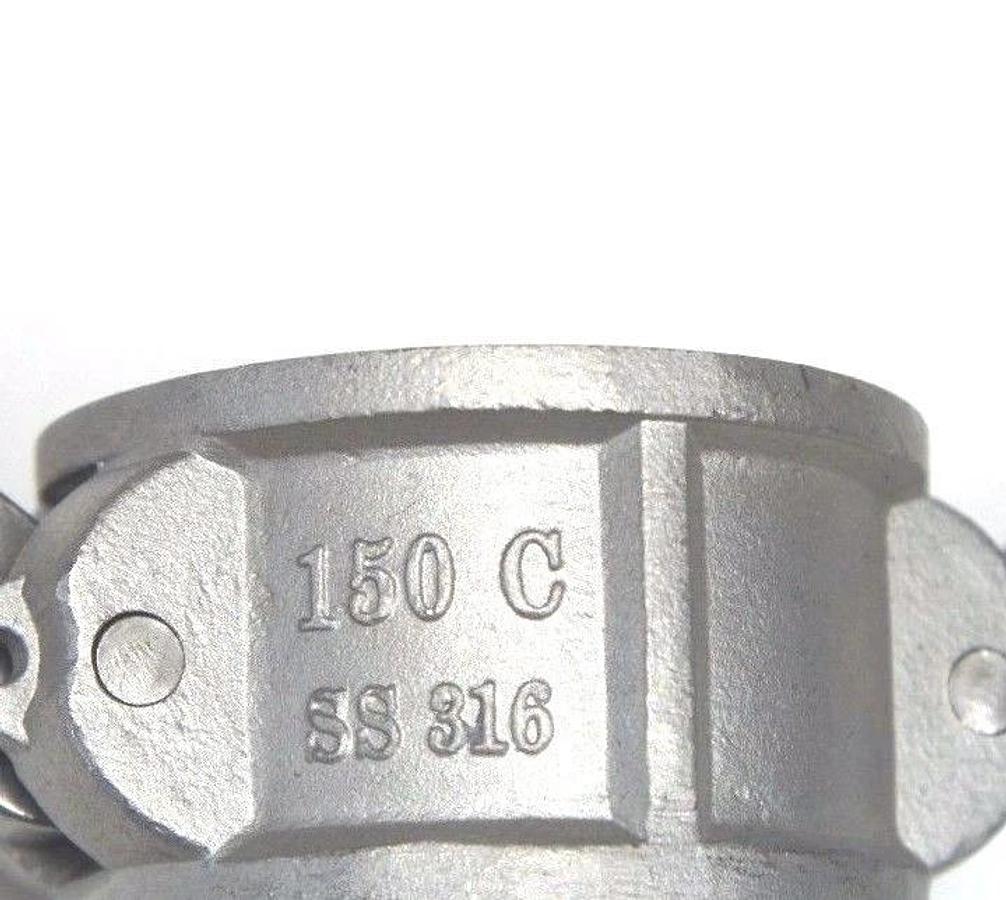 LOT OF 2 NEW GOODYEAR 150C-SS-316 COUPLERS 1-1/2" CONNECTION, 2-1/2" BARB END