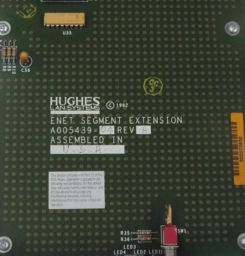 Used HUGHES A005439-04 REV. A ENET SEGMENT EXTENSION, 005485-01 REV. A