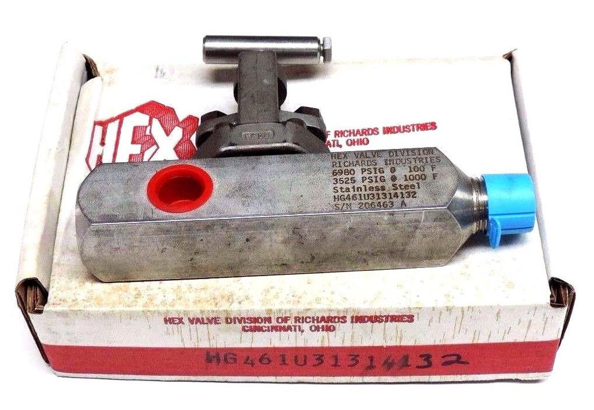 NIB HEX VALVES HG461U31314132 BLEED VALVE STAINLESS STEEL 6980PSIG