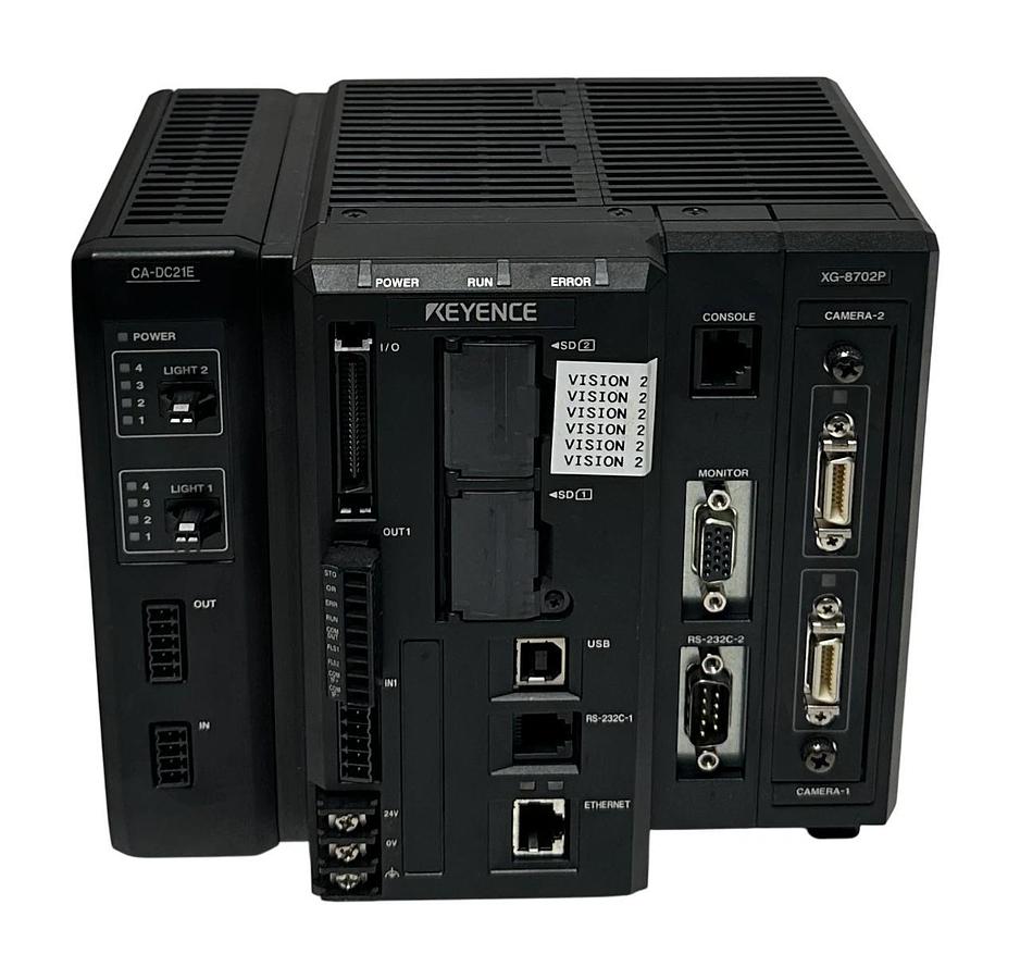 Used KEYENCE XG-8702L / CA-DC21E MULTI-CAMERA IMAGING SYSTEM CONTROLLER EtherNet USNP