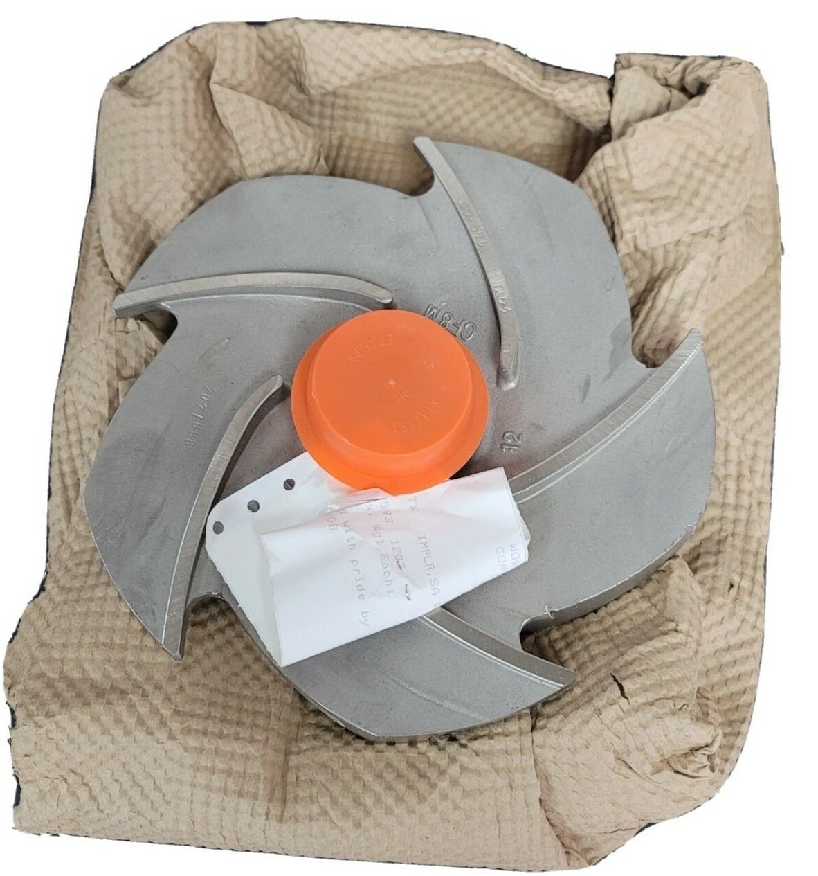 Used NEW ITT GOULDS PUMP 0100-593-1203 IMPELLAR 7-7/8'' 316SS 3196MTX R1005931203