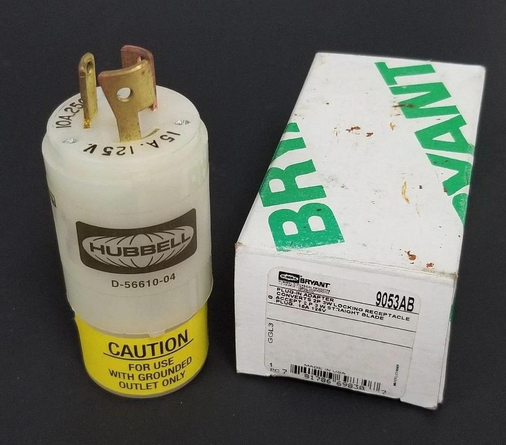 Used NIB HUBBELL BRYANT 9053AB PLUG-IN ADAPTER