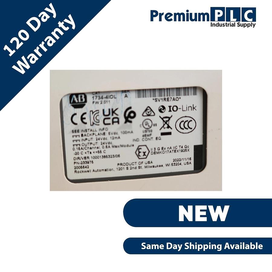 Used NEW ALLEN BRADLEY 1734-4IOL /A POINT I/O 4-CHANNEL IO-LINK MASTER MODULE 2022
