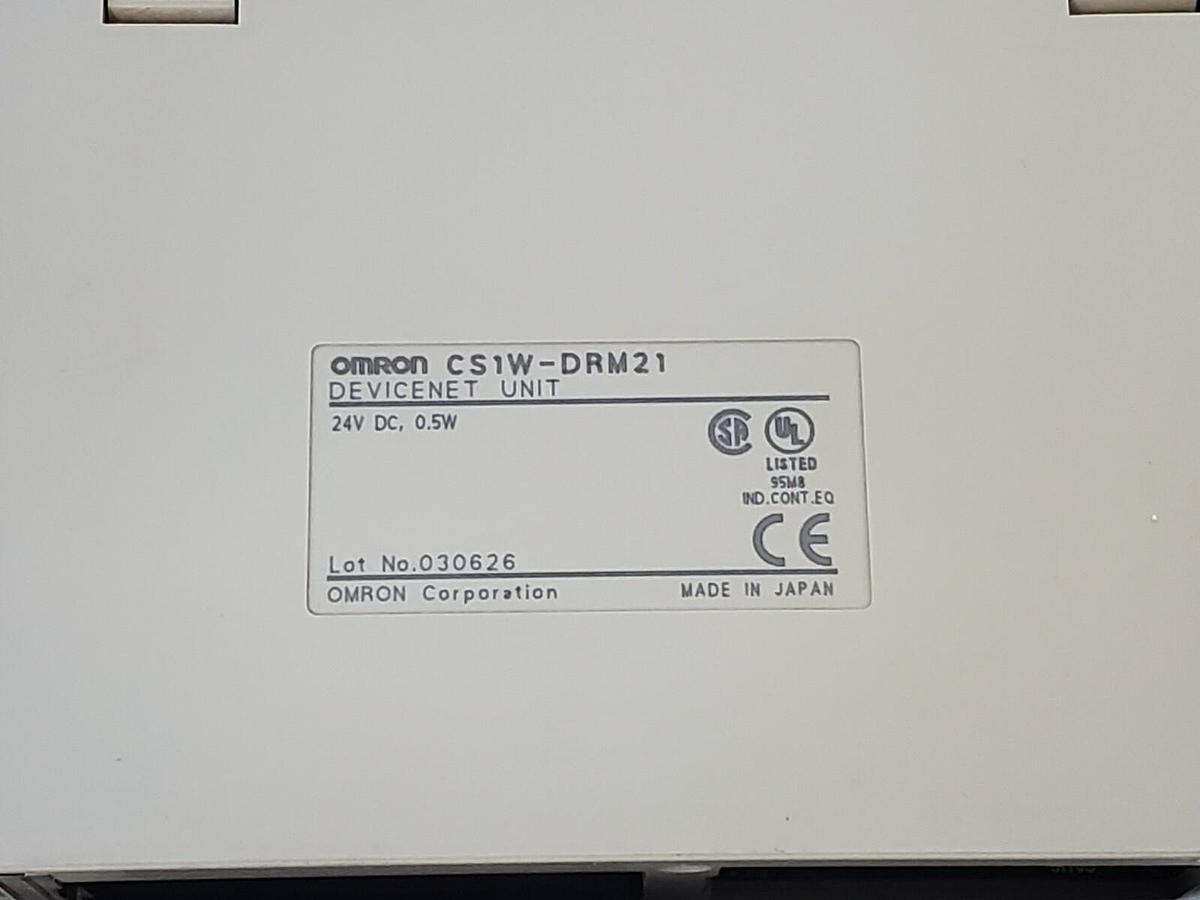 Used LOT OF 2 OMRON CS1W-DRM21 DEVICENET UNITS 24V DC, 0.5W, CS1WDRM21
