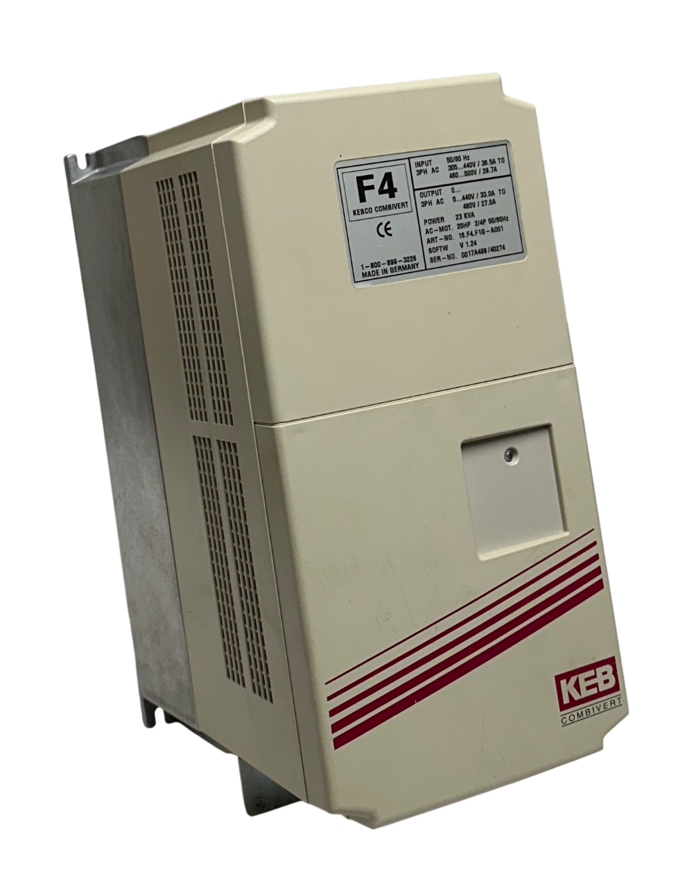 Used KEBCO KEB 16.F4.F1G-A001 - 16F4F4F1G-A001 F4 COMBIVERT INVERTER 20HP 23KVA REMAN