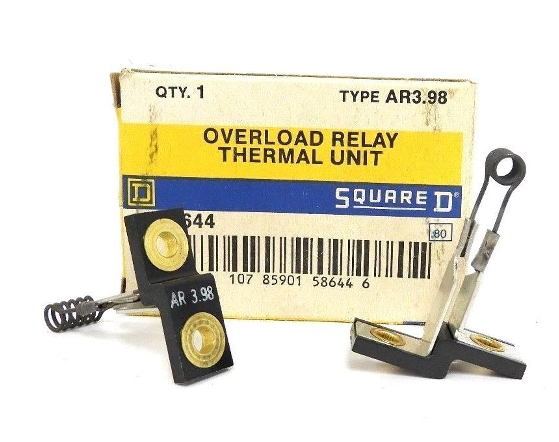 LOT OF 2 NIB SQUARE D AR3.98 THERMAL OVERLOAD RELAYS AR398