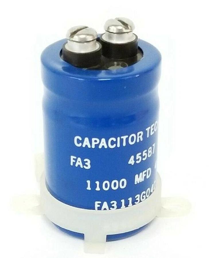 Used CAPACITOR TECHNOLOGY FA3113G040BB1H CAPACITOR 11000 MFD 40 WVDC FA3 45587