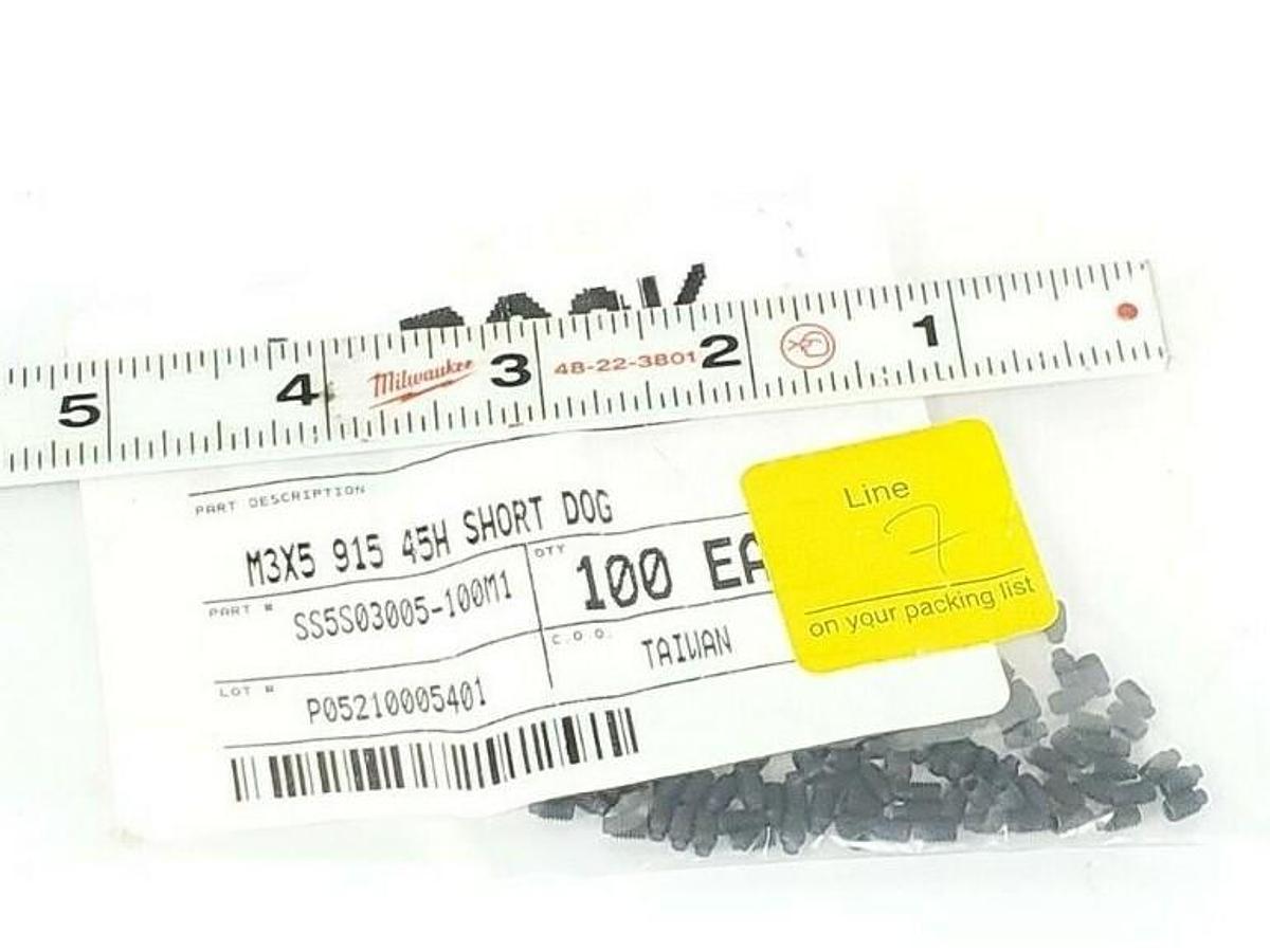 Used PACK OF 100 NEW GENERIC SS5S03005-100M1 M3X5 915 45H SHORT DOG POINT SET SCREWS
