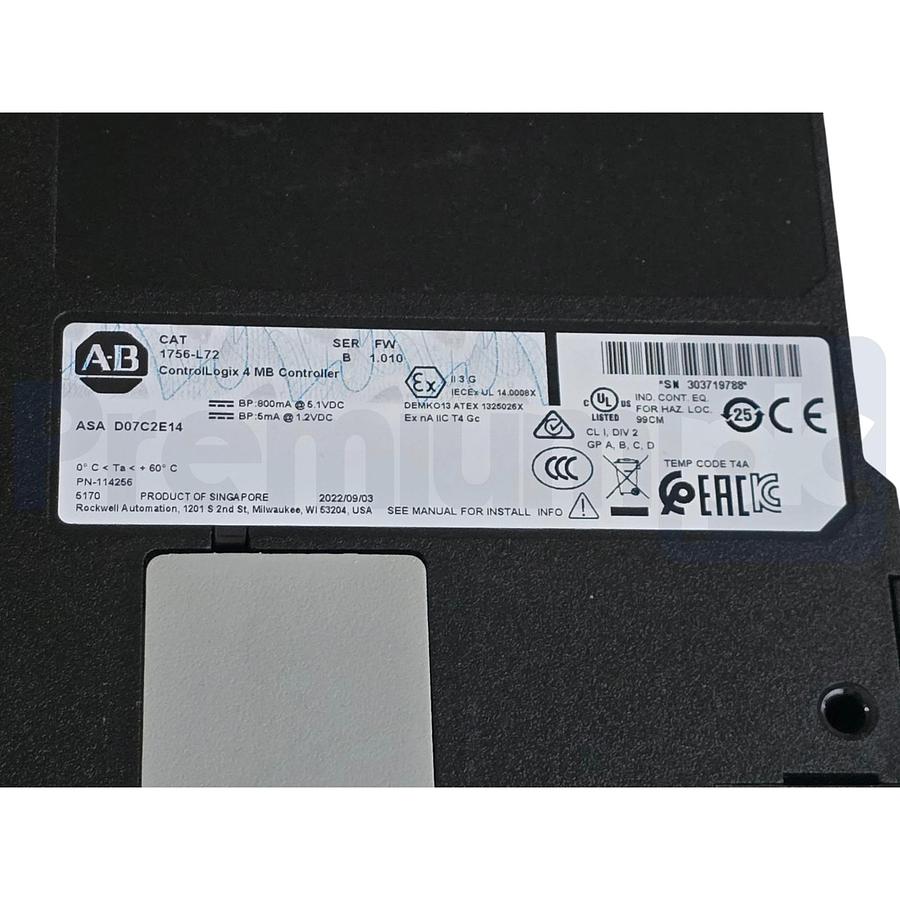 Used Opened Pre-Owned Allen Bradley 1756-L72 /B ControlLogix Logix5572 4MB Controller