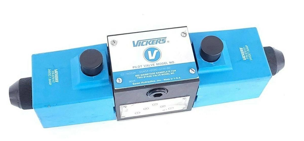 NEW VICKERS 02-140554 PILOT VALVE DG4S4-0131C-U-H-60 W/ 879147 24VDC COILS