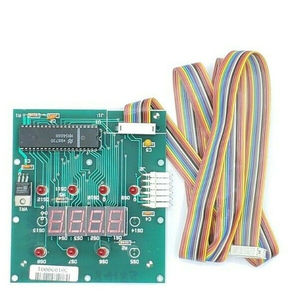 Used UNIVERSAL DYNAMICS C-2492-D-3075 REV. 1 4 DIGIT DISPLAY W/CABLE C2492D3075