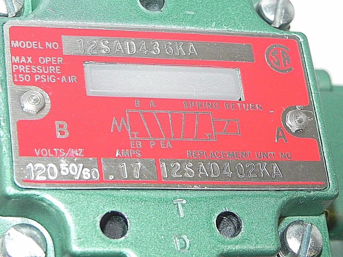 Used NEW NUMATICS MODEL NO. 12SAD436KA VALVE REPLACEMENT UNIT NO. 12SAD402KA