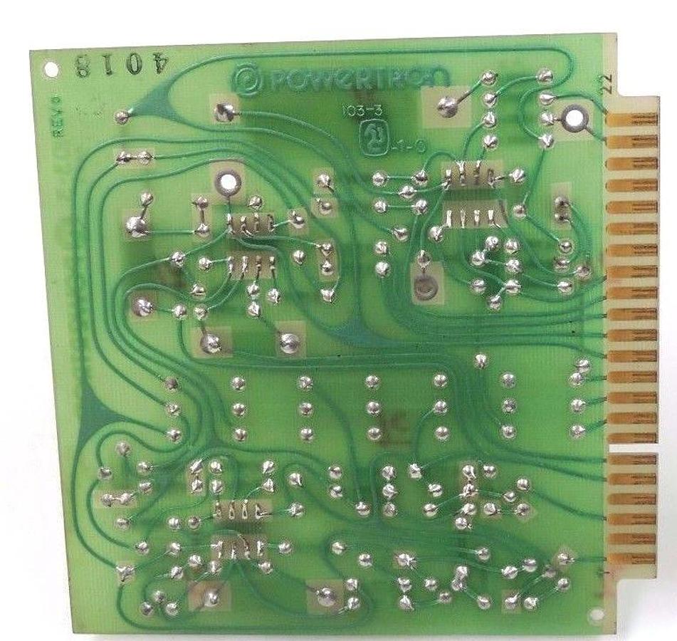 Used POWERTRON 103-3 DRIVEPAK DC DRIVE CURRENT AMP BOARD 1033, REV. D