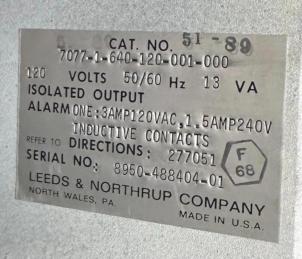 NEW LEEDS & NORTHRUP 7077-1-640-120-001-000 / 70771640120001000 SODIUM HYDROXIDE