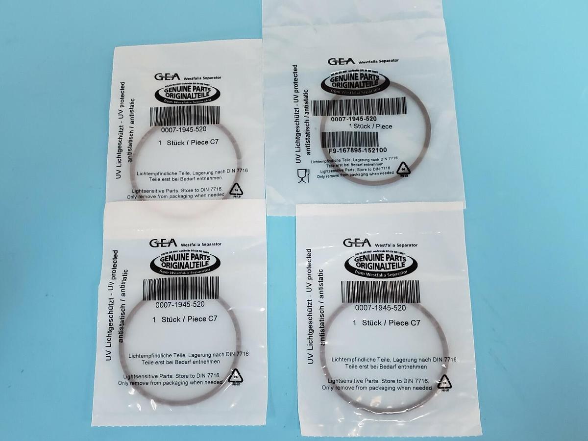 Used LOT OF 4 NEW GEA 0007-1945-520 O-RING SEALS 00071945520