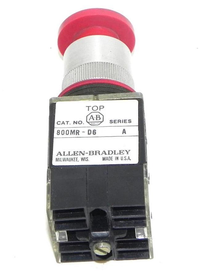 Used ALLEN BRADLEY 800MR-D6 SER. A PUSH BUTTON 800MRD6 W/ 800M-XA B CONTACT BLOCKS