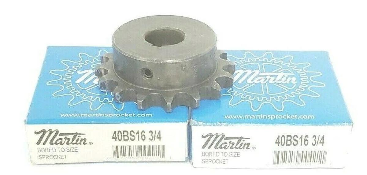 Used LOT OF 2 NIB MARTIN 40BS16 3/4 BORED TO SIZE SPROCKETS