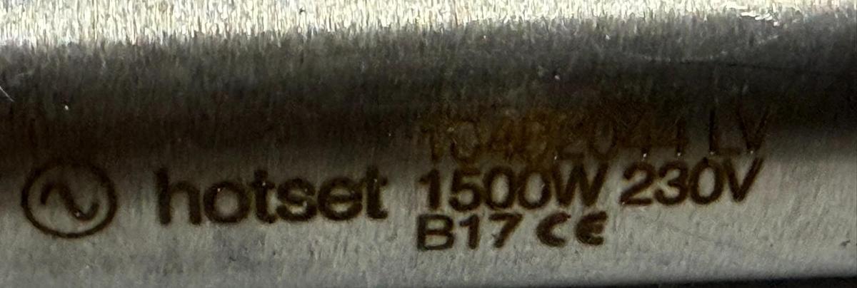 Used Hotset PO20955 Cartridge Heater 230V 1500W Sachet Packaging New Surplus