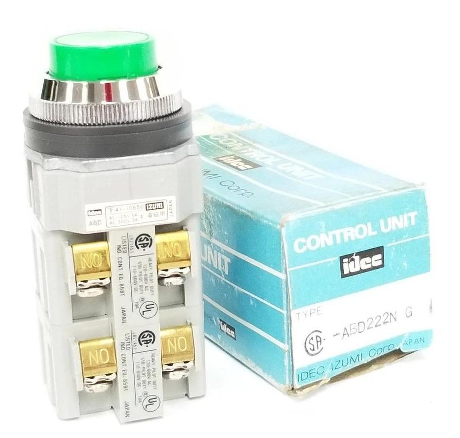 Used NIB IDEC ABD222N-G CONTROL UNIT ABD222NG, 41-10650, GREEN PUSHBUTTON