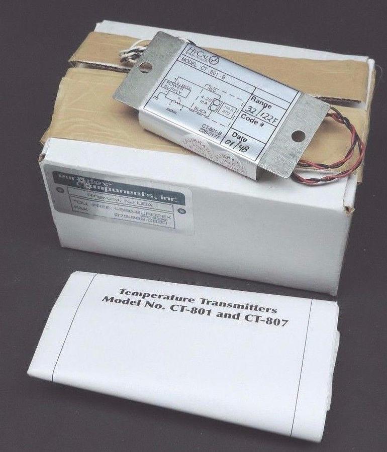 Used NIB HYCAL SENSING PRODUCTS CT-801-B TRANSMITTER RANGE 32-122 DEG.F, CT801B2