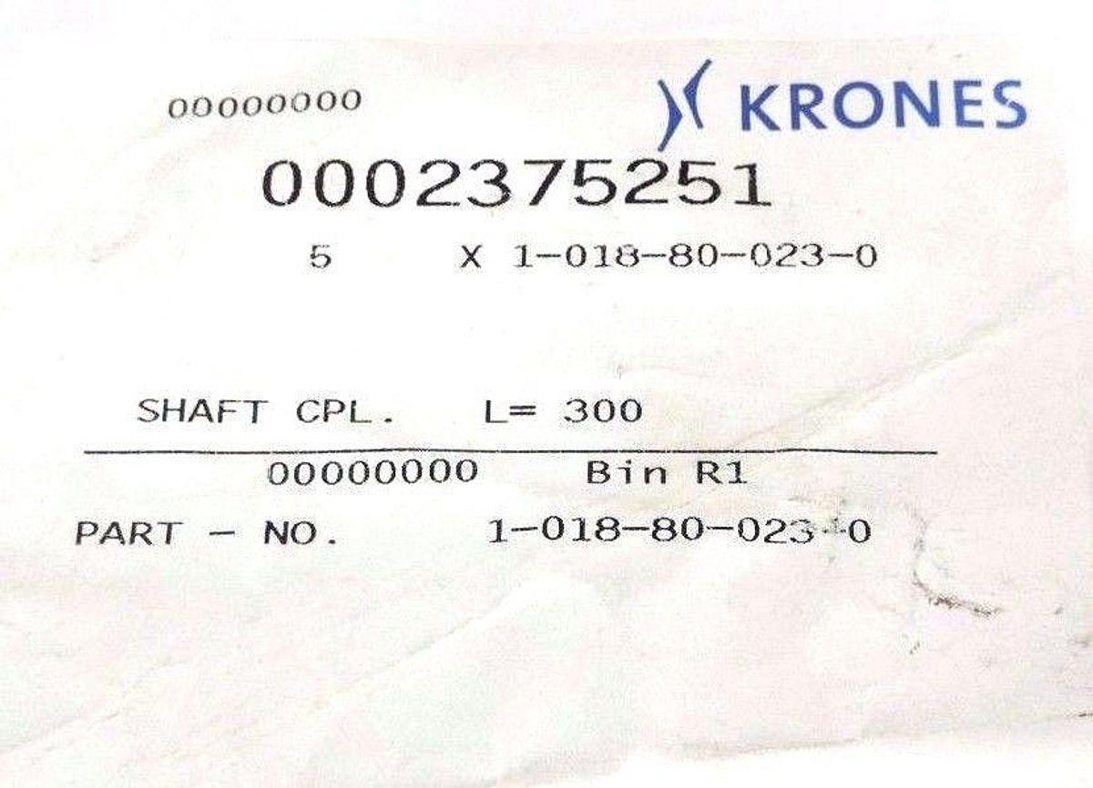 LOT OF 7 NEW KRONES 1-018-80-023-0 STAINLESS STEEL 1 IN WITH KEYWAY SHAFTS
