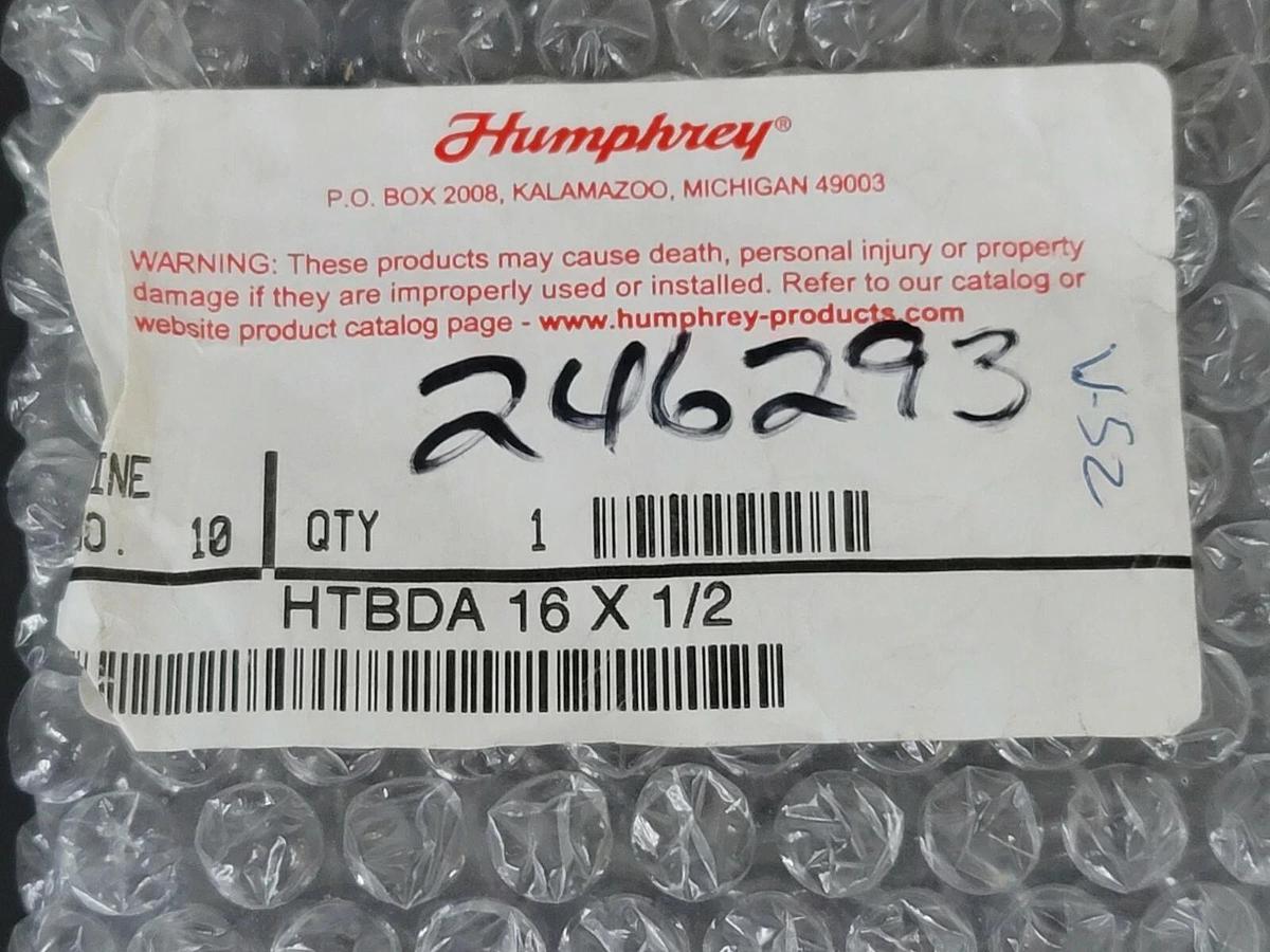 Used NEW HUMPHREY HTBDA 16 X 1/2 PNEUMATIC CYLINDER