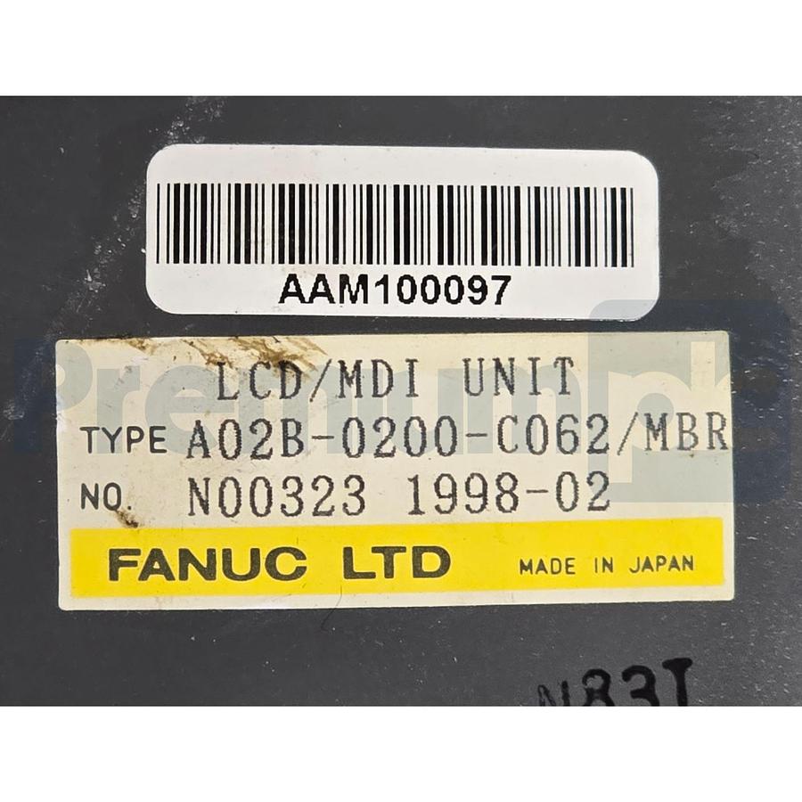 Used GE Fanuc A02B-0200-C062/MBR Series 16-M LCD/MDI Unit 9.5" CNC Operator Panel REP