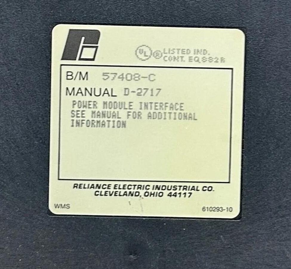 Used RELIANCE ELECTRIC 57408-C / 57408 POWER MODULE INTERFACE DCS AUTOMAX USNP