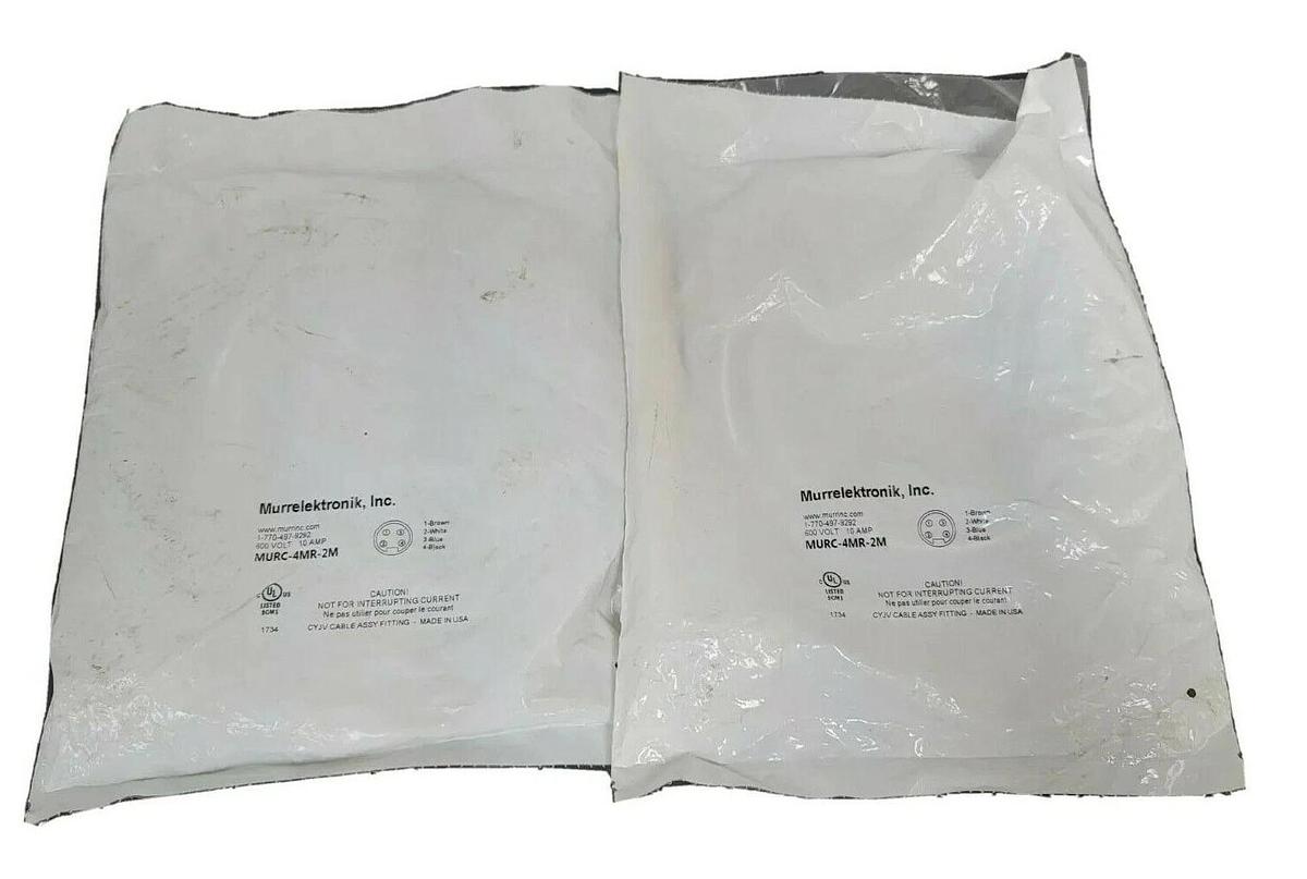 Used LOT OF 2 NEW MURRELEKTRONIK MURC-4MR-2M RECEPTACLE 600V 10 AMP