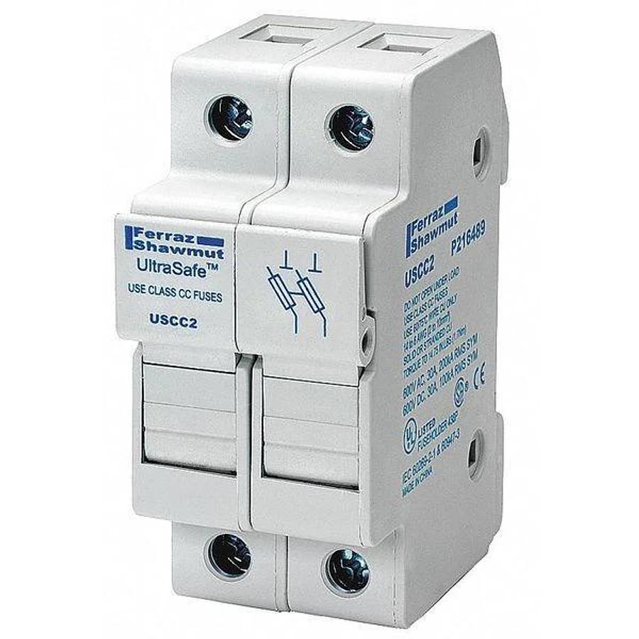 Used NEW MERSEN/FERRAZ SHAWMUT USCC2 FUSE HOLDER 600V 30A 2P CC ULTSFE