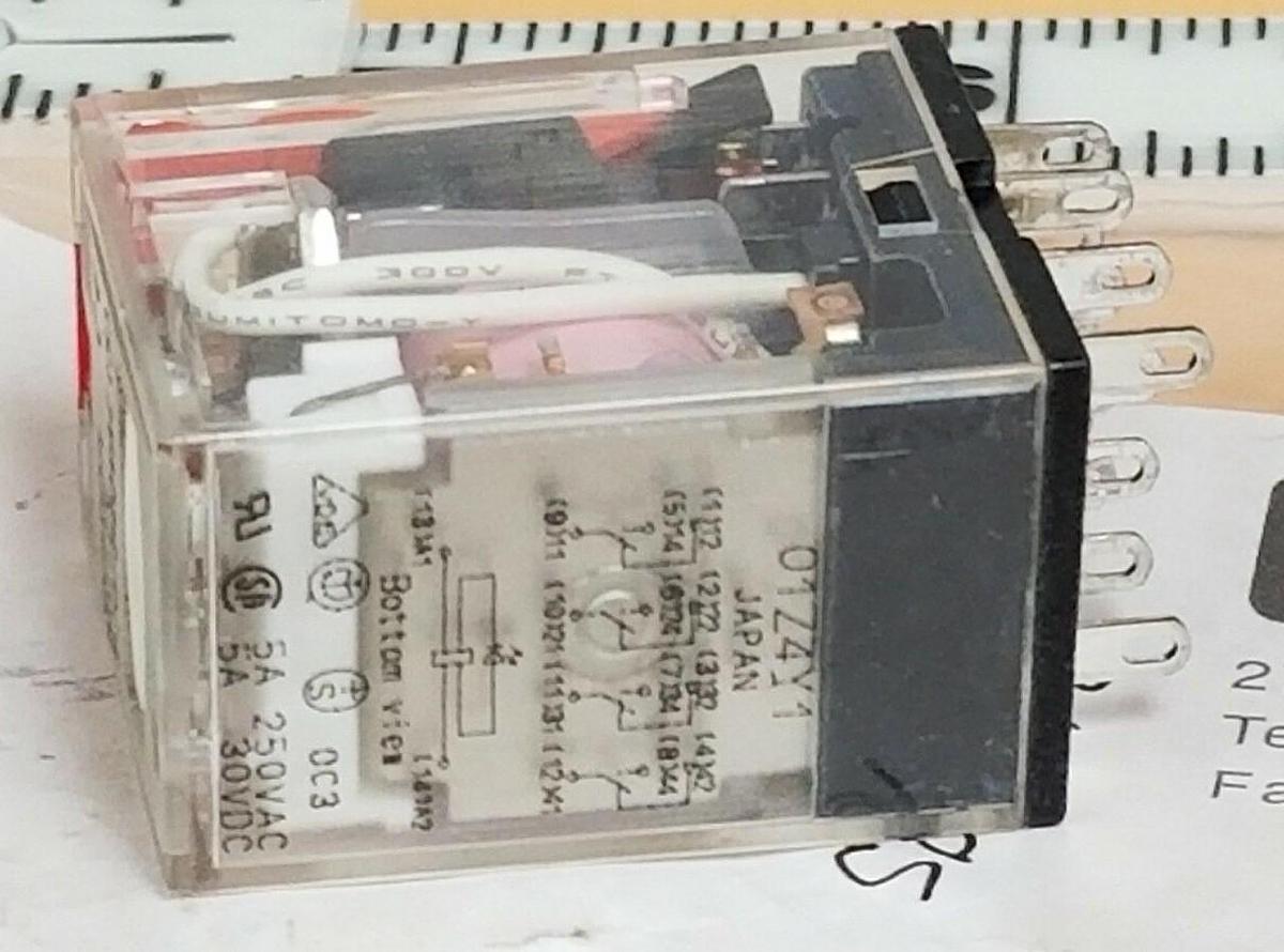 Used OMRON MY4IN RELAY MODULE 220/240VAC (S) 5A 250VAC 5A 30VDC