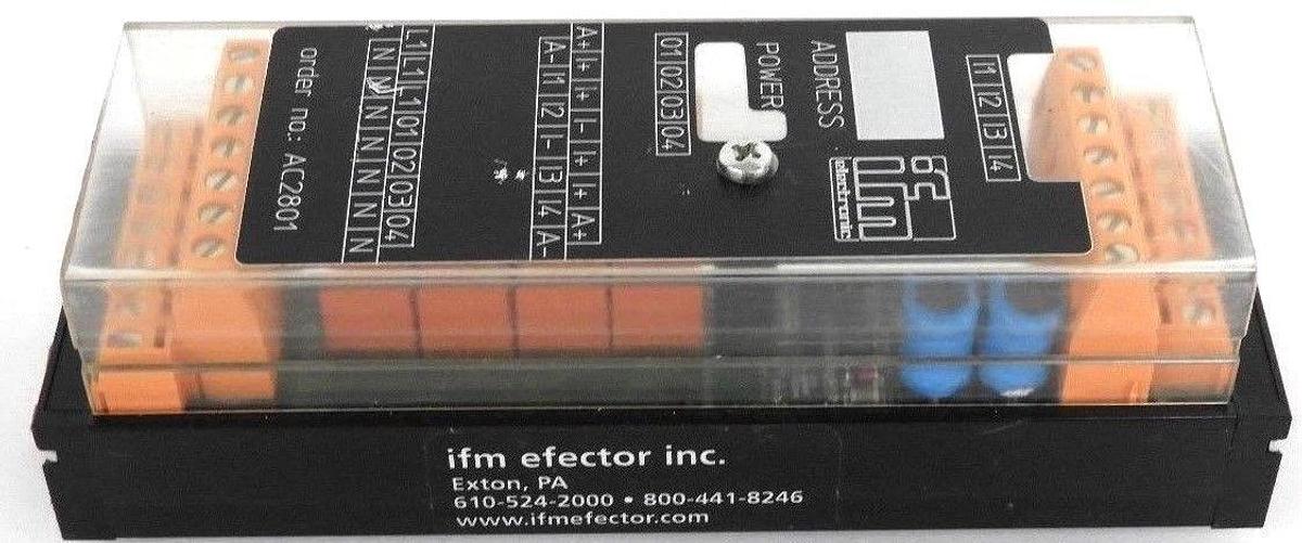 Used IFM EFECTOR AC2801 I/O CONNECTOR MODULE 26.5-31.6VDC LED GREEN