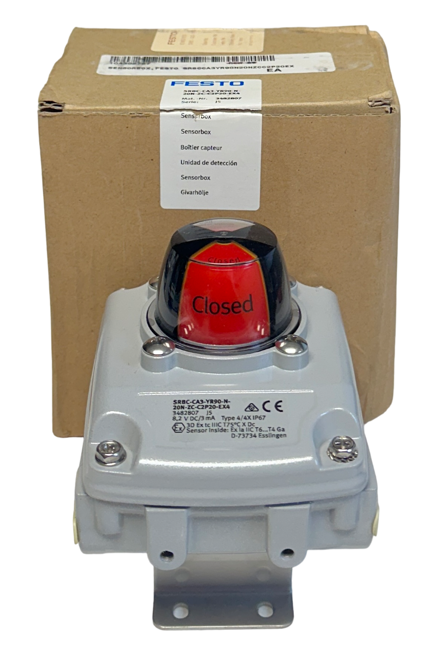 Used NEW FESTO SRBC-CA3-YR90-N-20N-ZC-C2P20-EX4 / 3482807 SENSOR BOX 8.2VDC 3mA NSMP