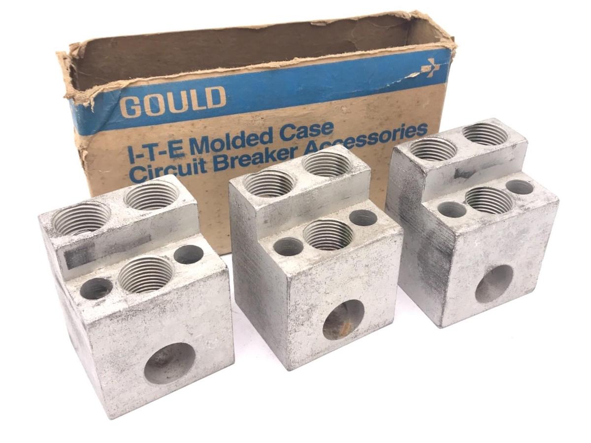 Used BOX OF 3 NEW GOULD TA3-K350 CIRCUIT BREAKER LUG TERMINAL BLOCKS TA3K350