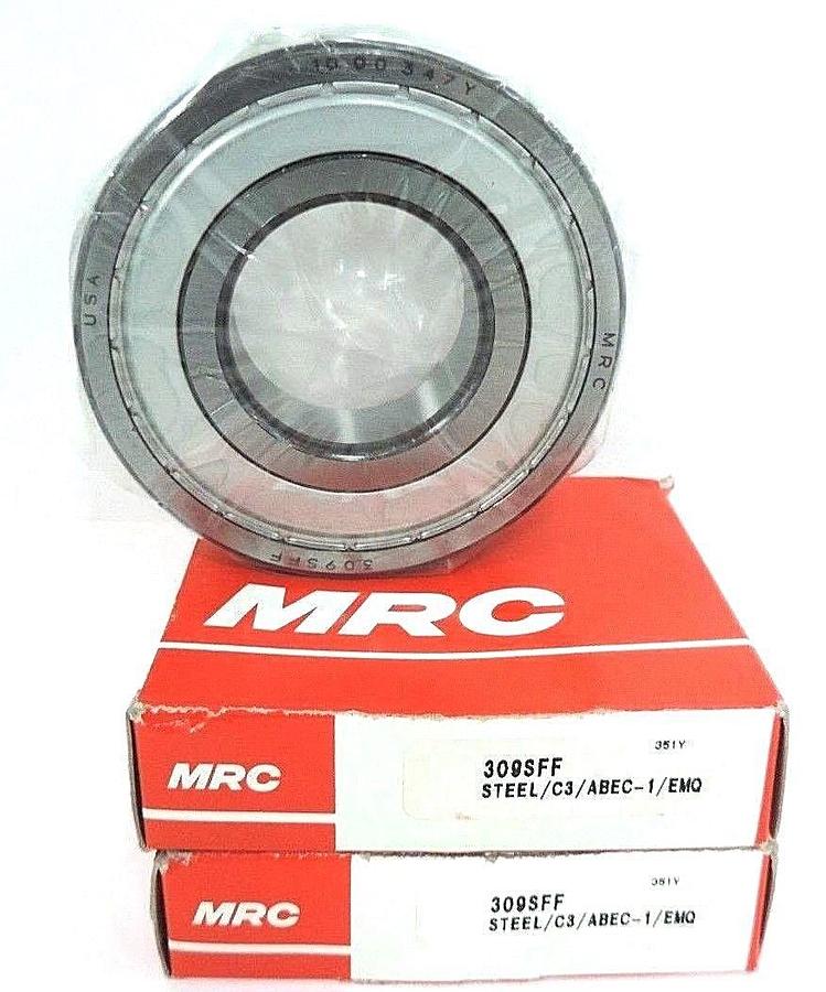 Used LOT OF 2 NIB MRC 309SFF BEARINGS RADIAL/DEEP GROOVE 45X100X25MM