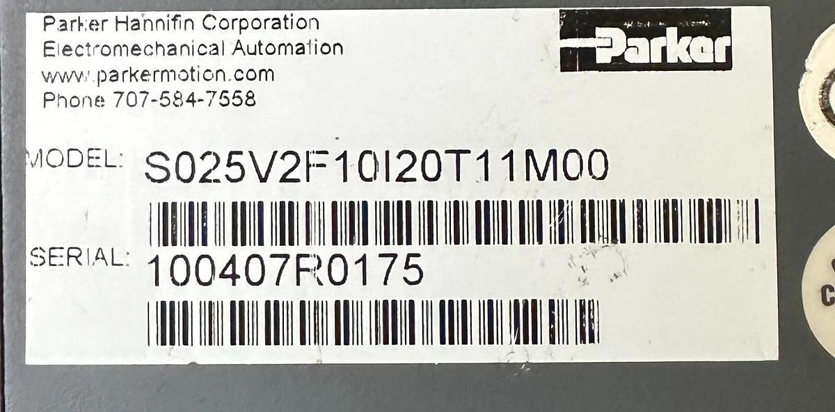 Used PARKER S025V2F10I20T11M00 Compax3 SERVO DRIVE RESOLVER 2.5A 50/60Hz