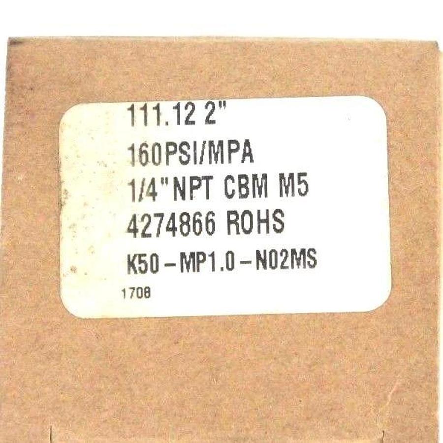 Used LOT OF 2 NIB SMC 111.12 2'' GAUGE 160PSI/BAR 1/4'' NPT CBM M5 4274866 ROHS