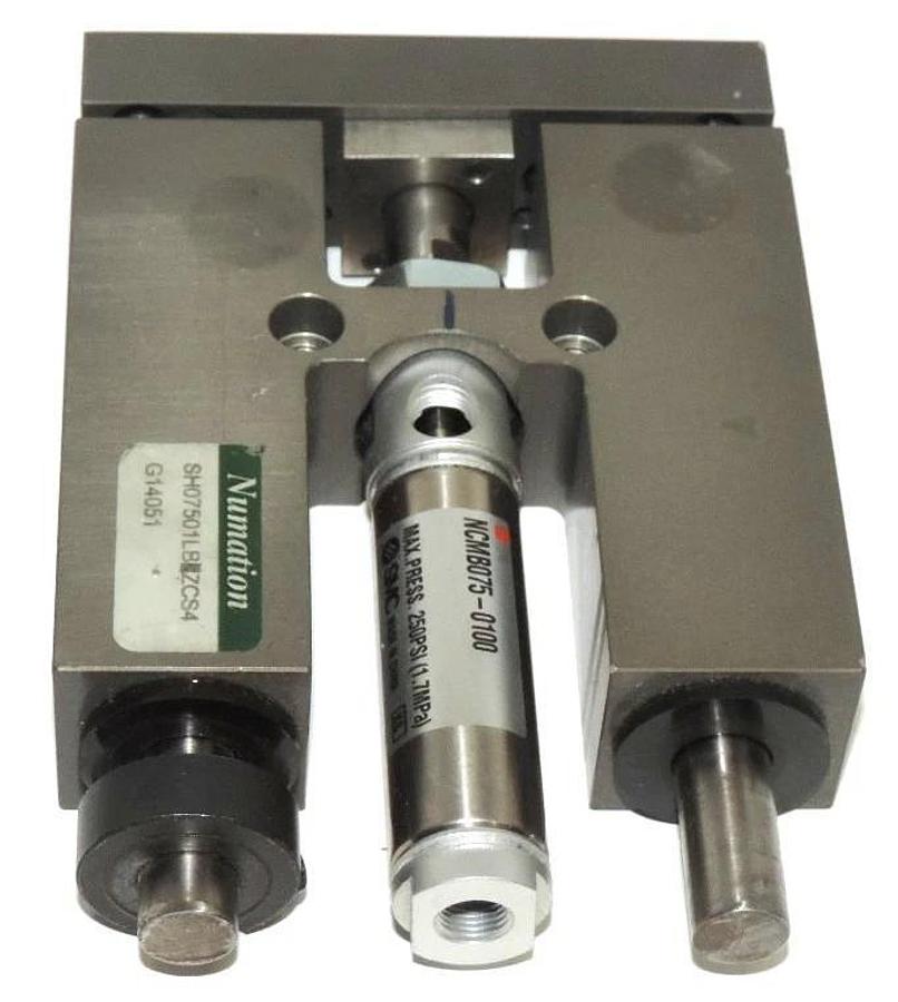 Used NUMATICS SH07501LB1ZCS4 SH SERIES LINEAR SLIDE WITH SMC NCMB075-0100 CYLINDER