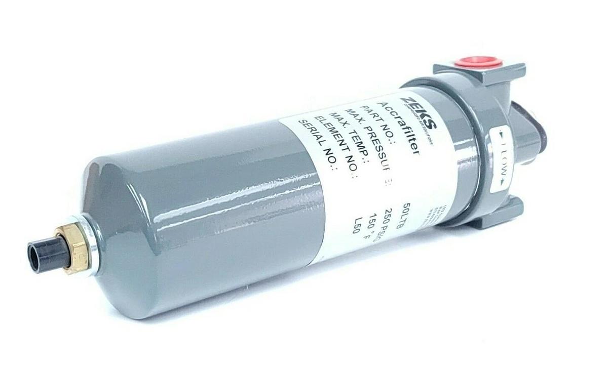 NEW ZEKS 50LTB ACCRAFILTER PRESSURE REGULATOR 250 PSIG ELEMENT NO. L50