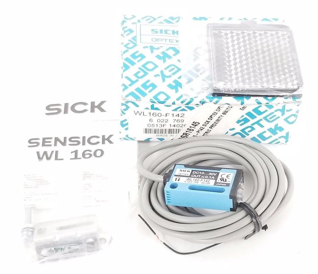 Used NIB SICK OPTEX WL160-F142 PHOTOELECTRIC SENSOR W/RELFECTOR WL160F142