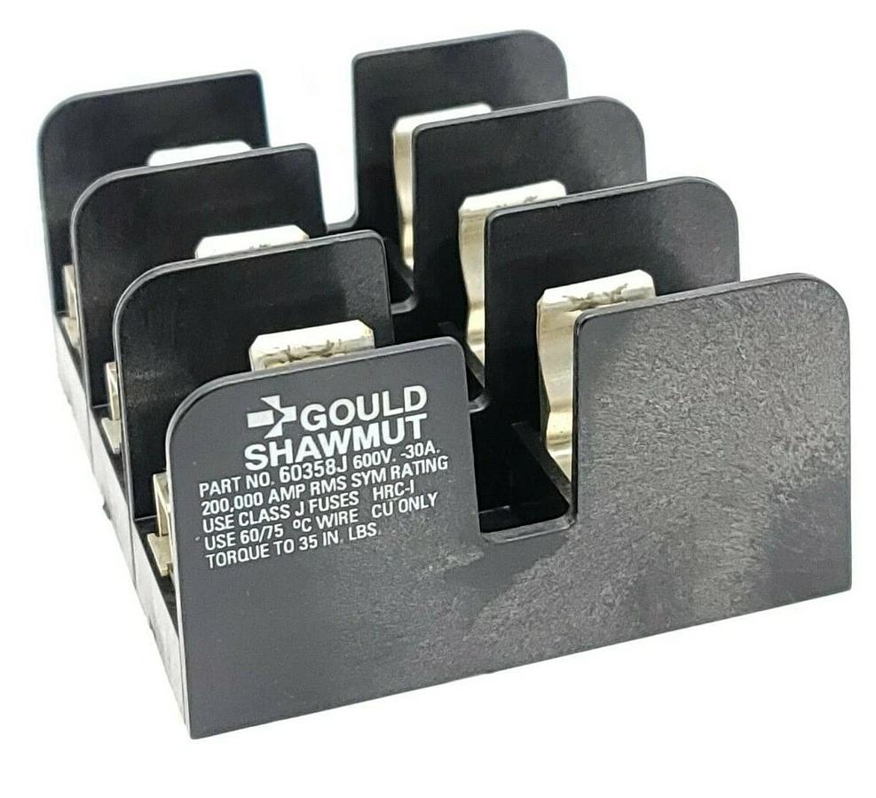 Used GOULD SHAWMUT 60358J 600V 30A FUSE BLOCK 30 AMP 3 POLE 600 VAC