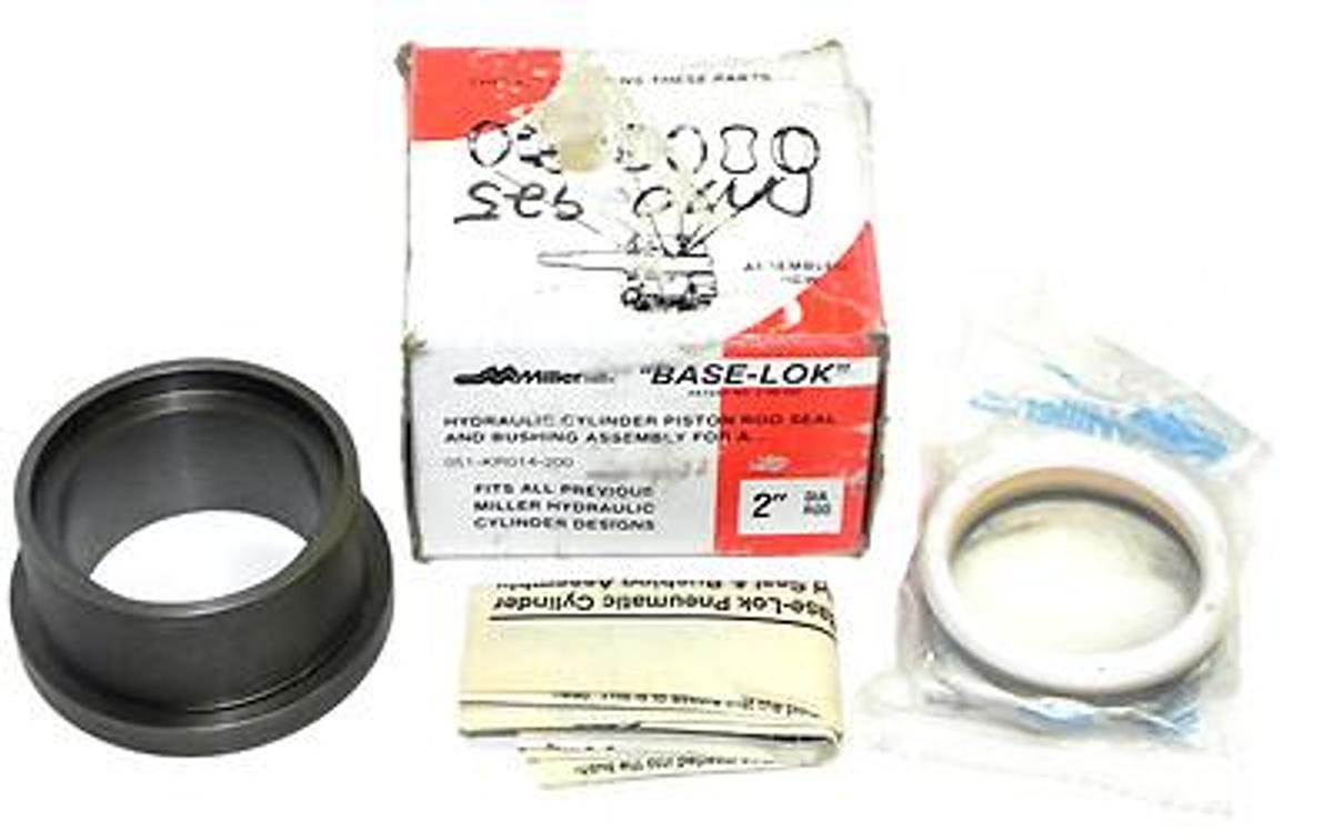 NIB MILLER BASE LOK 051-KR014-200 CYLINDER ROD SEAL AND BUSHING ASSEMBLY
