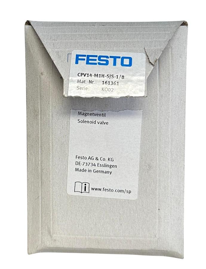 Used FESTO CPV14-M1H-5JS-1/8 / 161361 PNEUMATIC SOLENOID VALVE 24VDC 5/2 NSMP