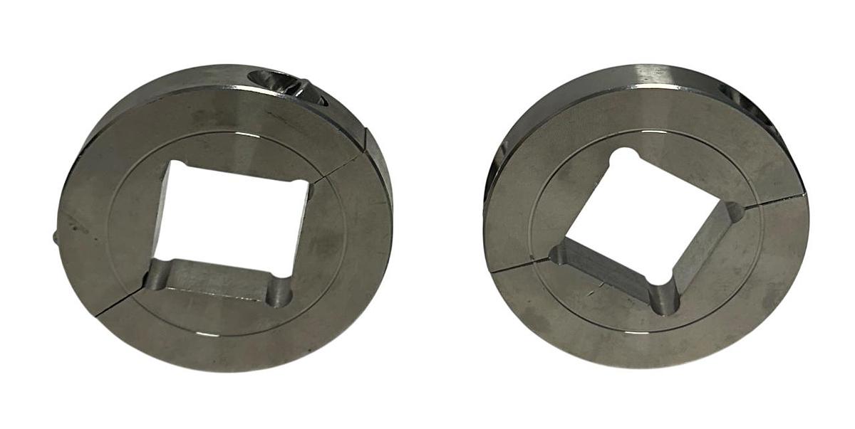 Used 2 STAFFORD 15S108 2PC SQUARE BORE SHAFT COLLARS 1-1/2'' 87602 STAINLESS NSNP