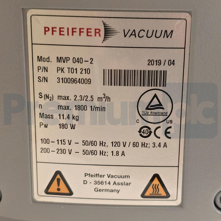 Used NEW Pfeiffer MVP 040-2 Vacuum Pump PK T01 210 A | 2.5 m³/h 100-230V NUPI (read)